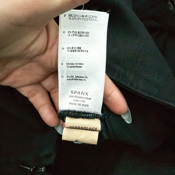 Spanx Womens  Denim Pants High Waisted Side Zip - Women’s Size Large Black - Picture 4 of 4